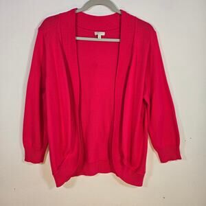 Talbots Women's Cardigan. Fuchsia Color. Size Large